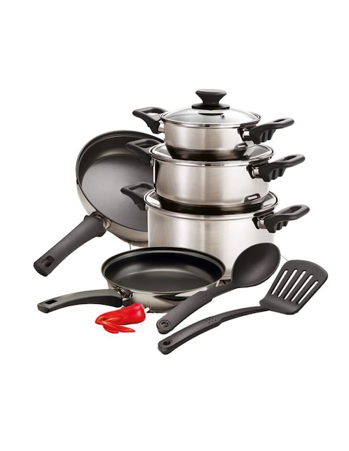 Batería de cocina Tramontina Primaware de acero inoxidable antiadherente convencional 10 piezas