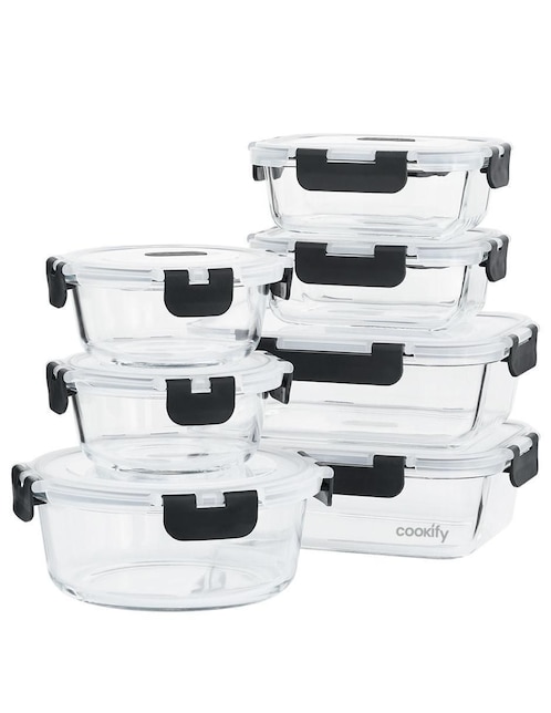 Set contenedores Cookify de vidrio 14 piezas