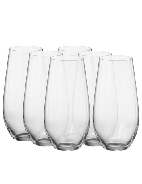 Set vasos Bohemia Columba de vidrio con 6 piezas