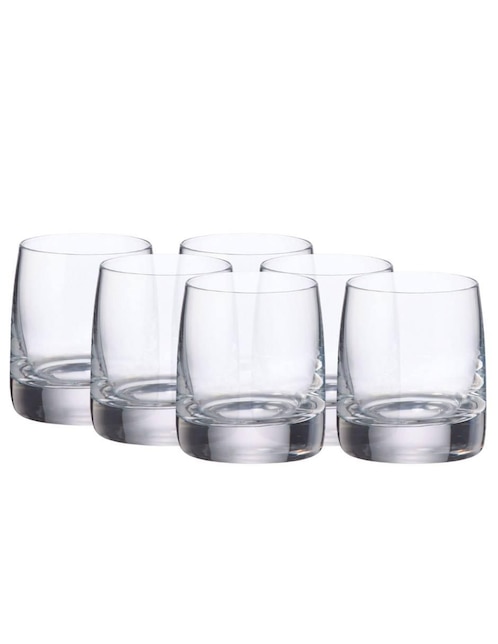 Set vasos Bohemia Pavo de vidrio con 6 piezas