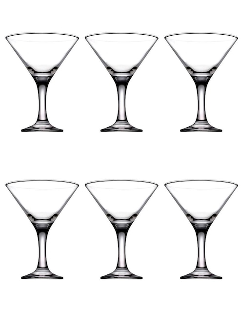 Set de copas para martini de vidrio