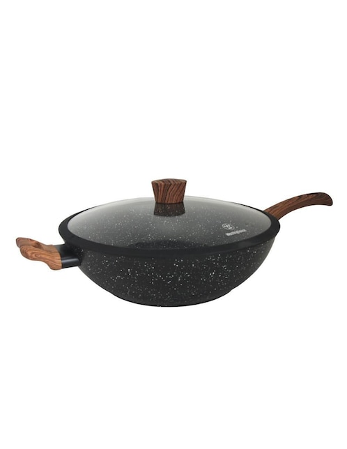 Sartén Wok con tapa Westinghouse de mármol