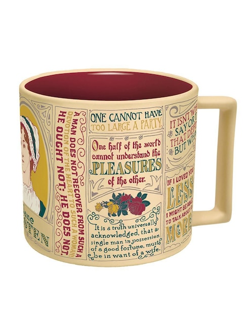 Taza de colección Unemployed Philosophers Guild Jane Austen artística