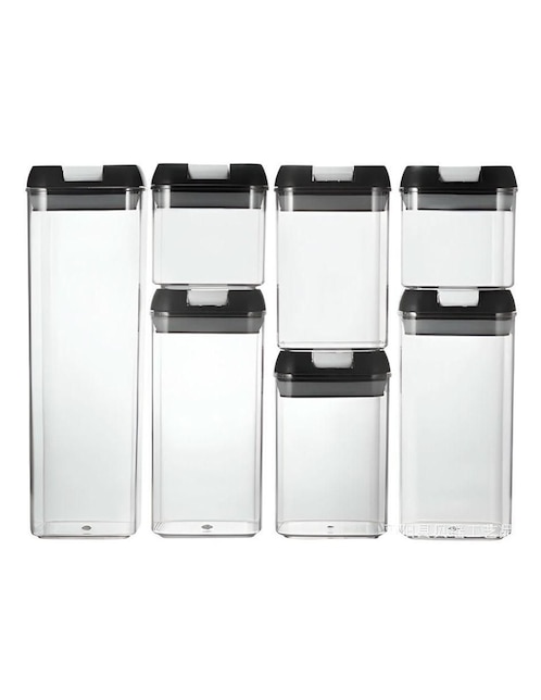 Set contenedores Bluelander de plástico 7 piezas