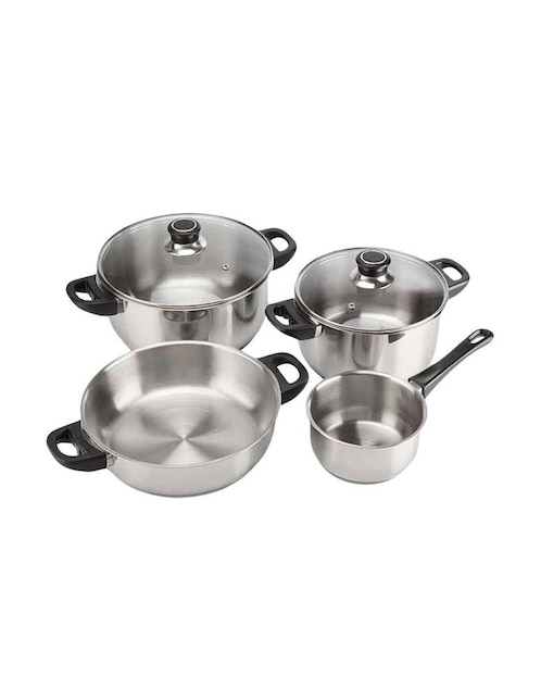 Batería de cocina Magefesa de acero inoxidable antiadherente convencional 6 piezas