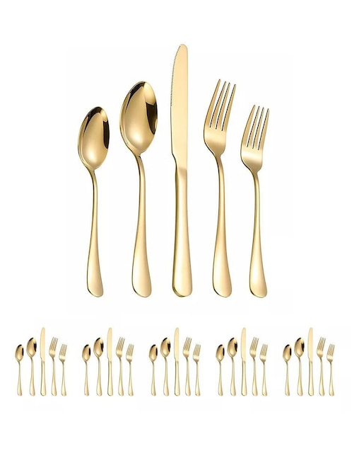 Set cubiertos de acero 30 piezas 1