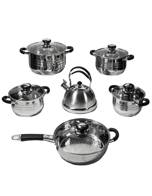 Batería de cocina Meraki Home Atenea de acero inoxidable 12 piezas