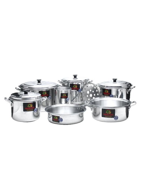 Batería de cocina Vencort Esmeralda de aluminio 12 piezas