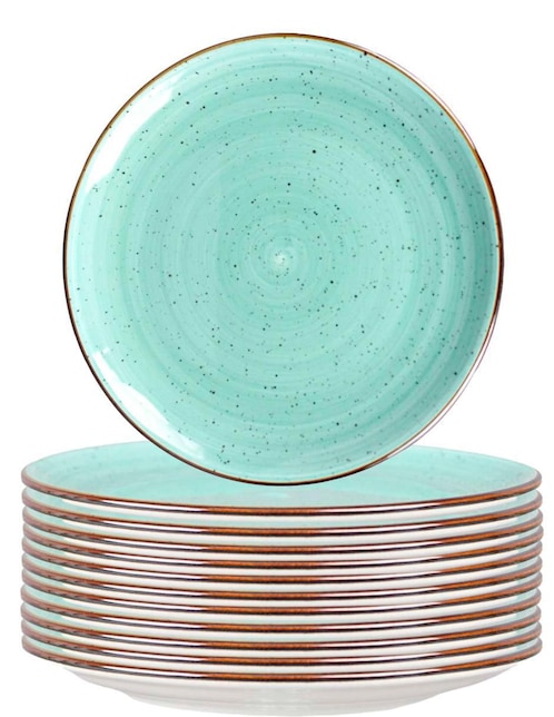 Plato postre de porcelana 12 piezas