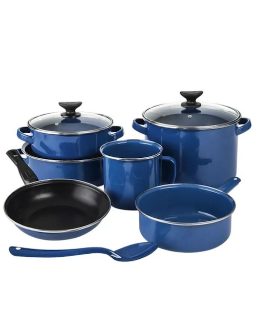 Batería de cocina Cinsa Millenium de acero vitrificado antiadherente sin PFOA 9 piezas
