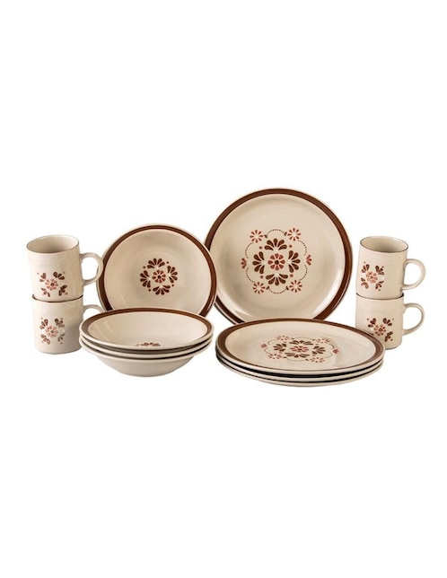 Vajilla Santa Anita Viva México de porcelana 12 piezas