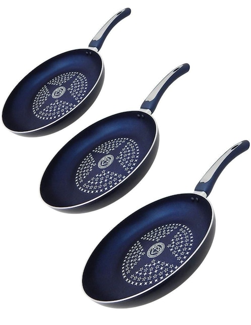 Set de sartenes Swiss Silver Cooks Master de aluminio 3 piezas