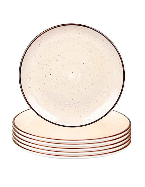Plato postre de porcelana 6 piezas Plato postre de porcelana 6 piezas