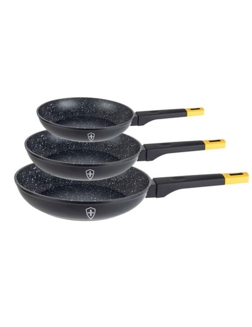 Set de sartenes de aluminio esmaltado 3 piezas Set de sartenes de aluminio esmaltado 3 piezas