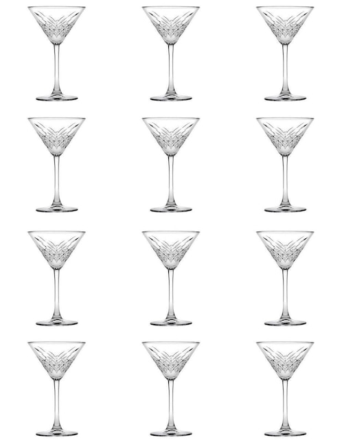 Set de copas para martini Pasabahce de vidrio