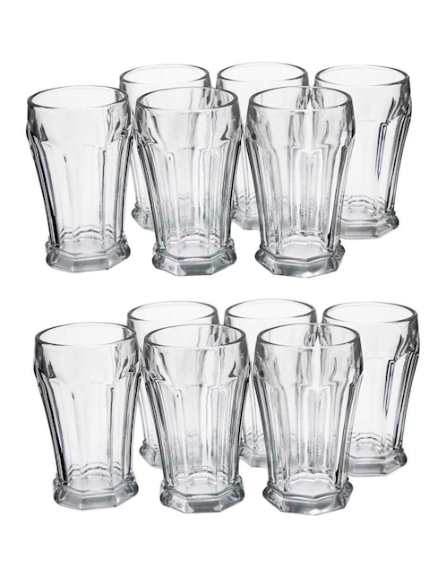 Set vasos Vencort de vidrio con 12 piezas