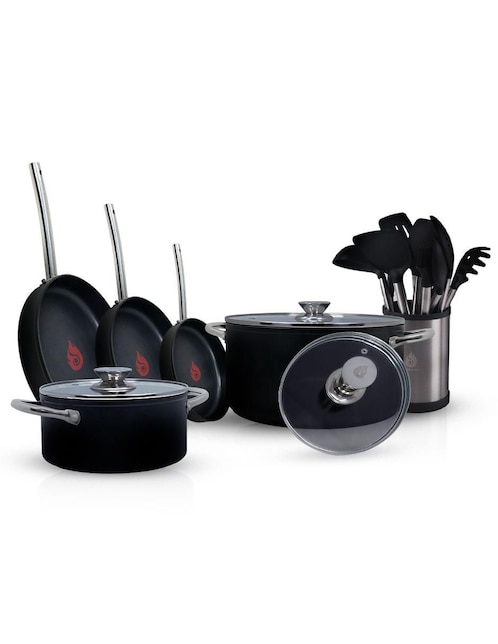 Batería de cocina Titan Black de titanio 20 piezas