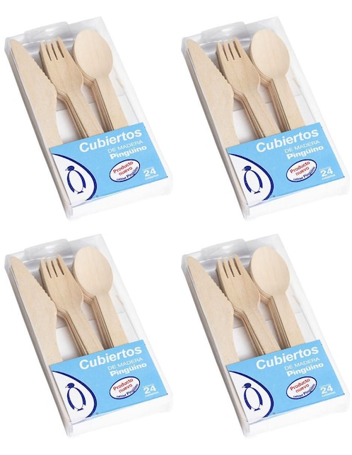 Set cubiertos de madera 4 piezas 1
