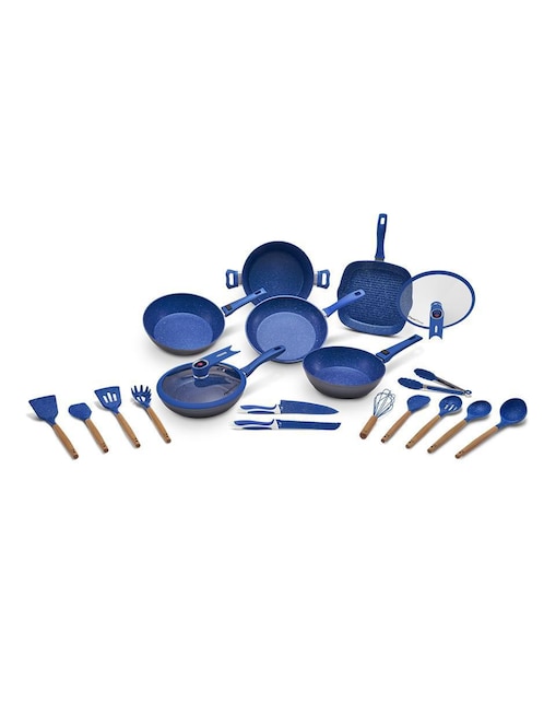 Batería  de cocina Flavorstone Family Deluxe de acero inoxidable antiadherente convencional 20 piezas piezas