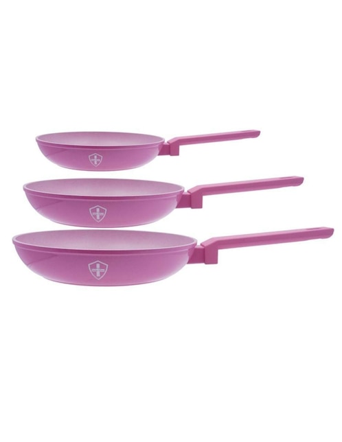 Set de sartenes Swiss Silver Mármol de aluminio 3 piezas