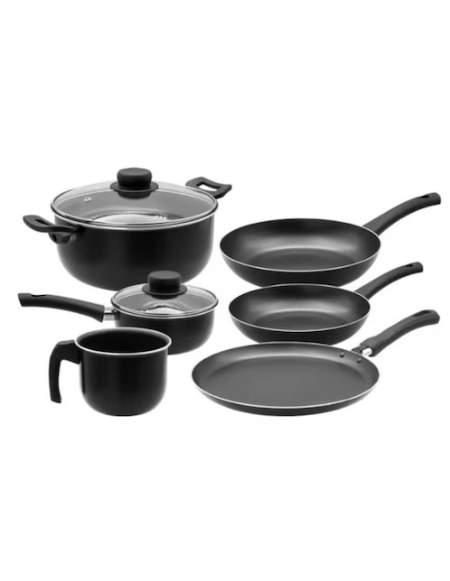 Batería de cocina Tramontina de aluminio antiadherente sin PFOA 8 piezas