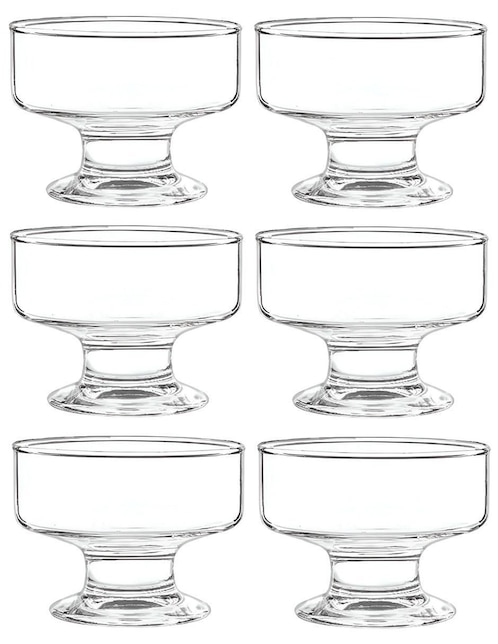 Set de copas para helado de vidrio