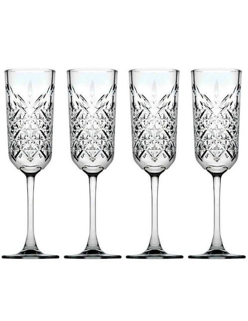 Set de copas para champán Pasabahce de vidrio