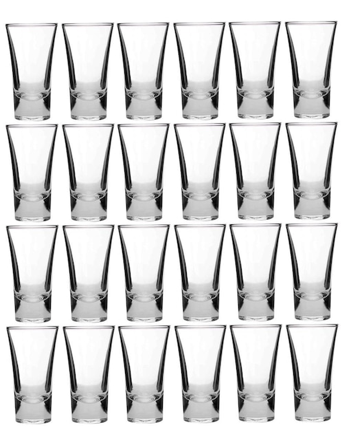Set de tequileros Vencort de vidrio con 24 piezas