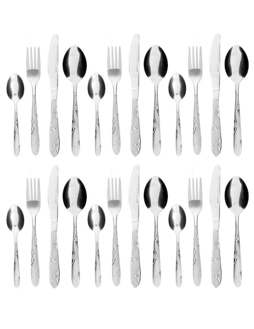 Set cubiertos Vencort de acero inoxidable 24 piezas