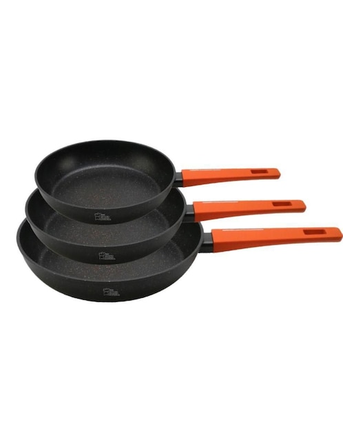 Set de sartenes Cooks Master Greblon de aluminio 3 piezas