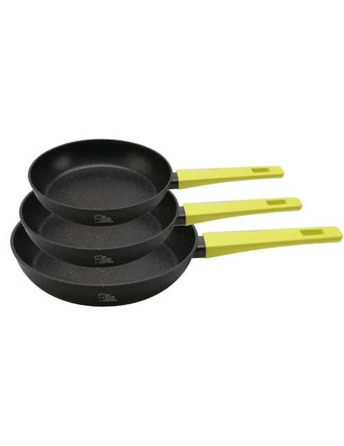 Set de sartenes Cooks Master Greblon de aluminio 3 piezas