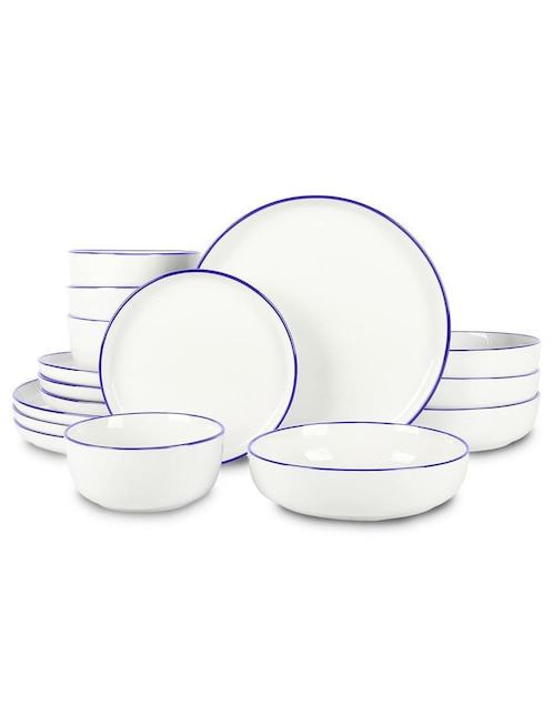 Vajilla cerrada Magma Life de porcelana 16 piezas