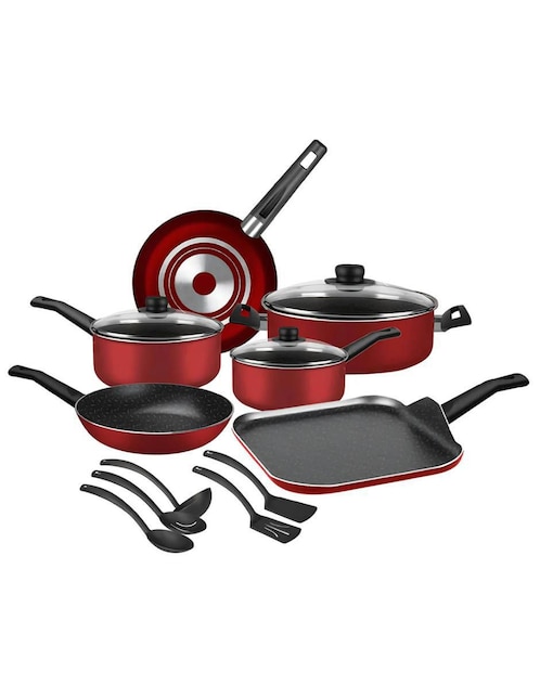 Batería de cocina Ekco 902015 de aluminio antiadherente 14 piezas