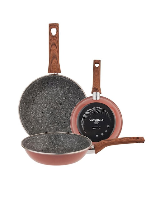 Set de sartenes Vasconia Bassic de acero vitrificado