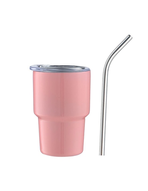 "vaso" con tapa y popote happy ware familia "de" acero inoxidable "con" 1 pieza "piezas"