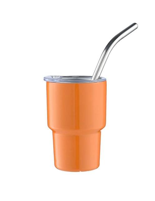 "vaso" con tapa y popote happy ware familia "de" acero inoxidable "con" 1 pieza "piezas"