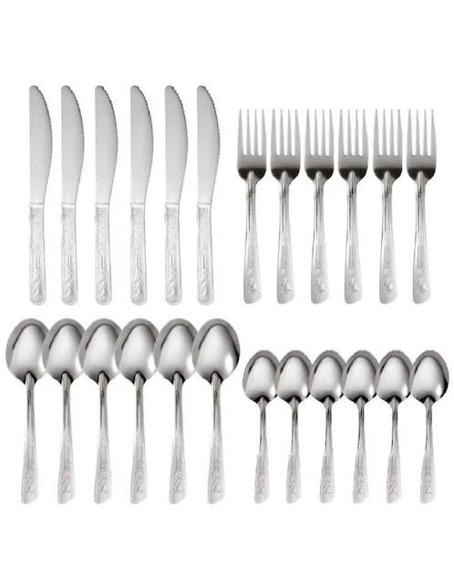 Set cubiertos Moven Maya de acero inoxidable 24 piezas