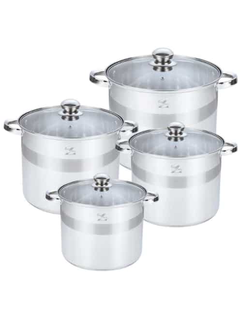 Batería de cocina Swiss Silver SZ8 de acero inoxidable 8 piezas