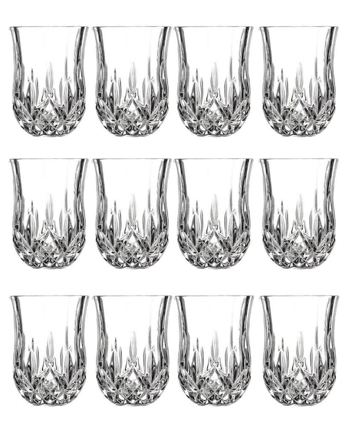 Set de tequileros Unicus de vidrio con 12 piezas