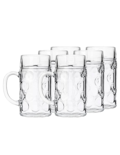 Set vasos cerveceros Borgonovo Don de vidrio con 6 piezas