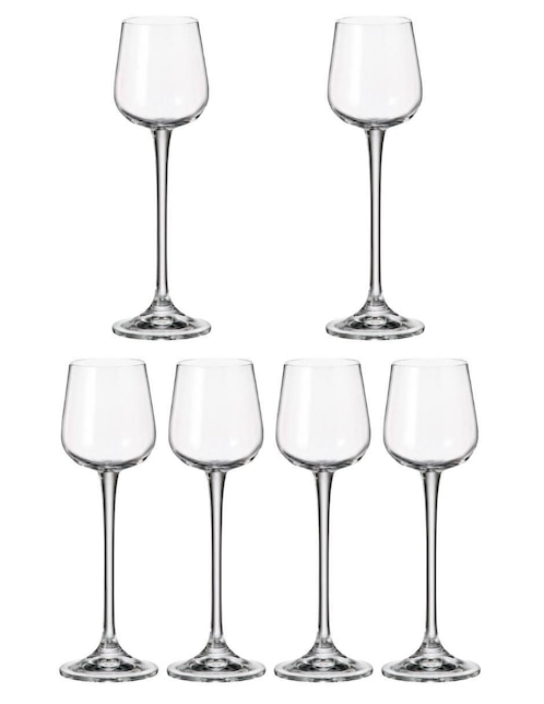 Set de copas para licor Bohemia Ardea de vidrio