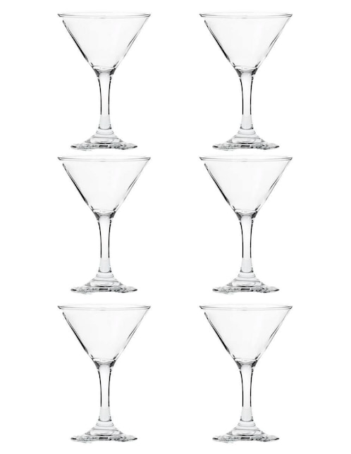 Set de copas para martini Borgonovo Mar de vidrio