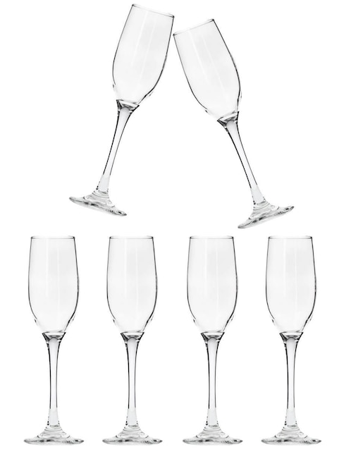 Set de copas para flauta Borgonovo Ducale de vidrio