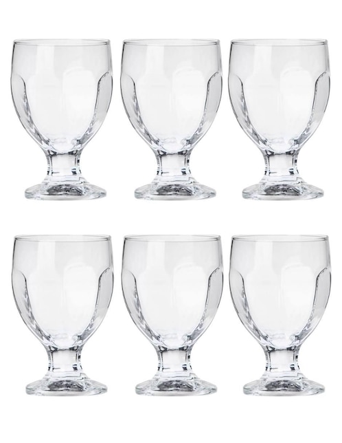 Set de copas para agua Borgonovo London de vidrio