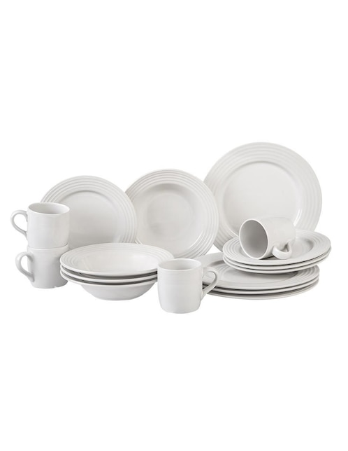 Vajilla Santa Anita Circles de porcelana 16 piezas