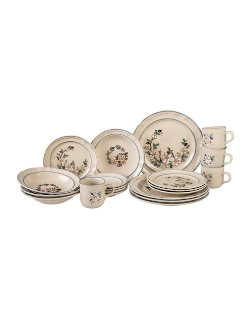 Vajilla Santa Anita Victoria de porcelana 20 piezas