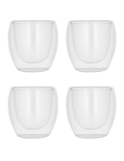 Set vasos Storyland Doble Pared de vidrio con 4 piezas