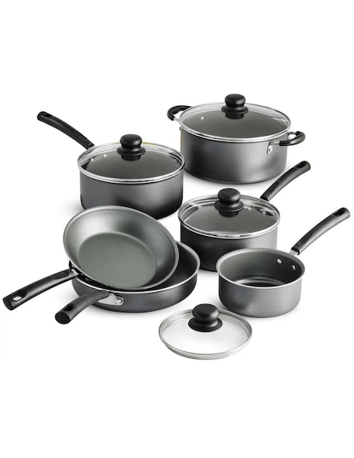 Batería de cocina Tramontina de aluminio anodizado antiadherente zafiro 10 piezas