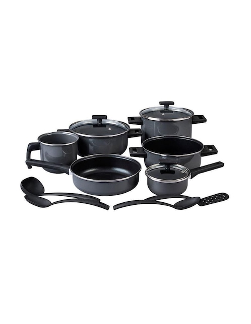 Batería de cocina Cinsa Duramax de acero vitrificado antiadherente convencional 13 piezas