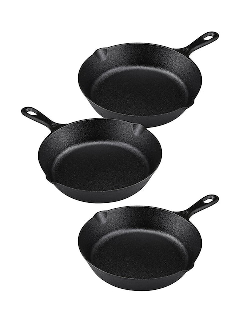 Set de sartenes de hierro fundido 3 piezas 1
